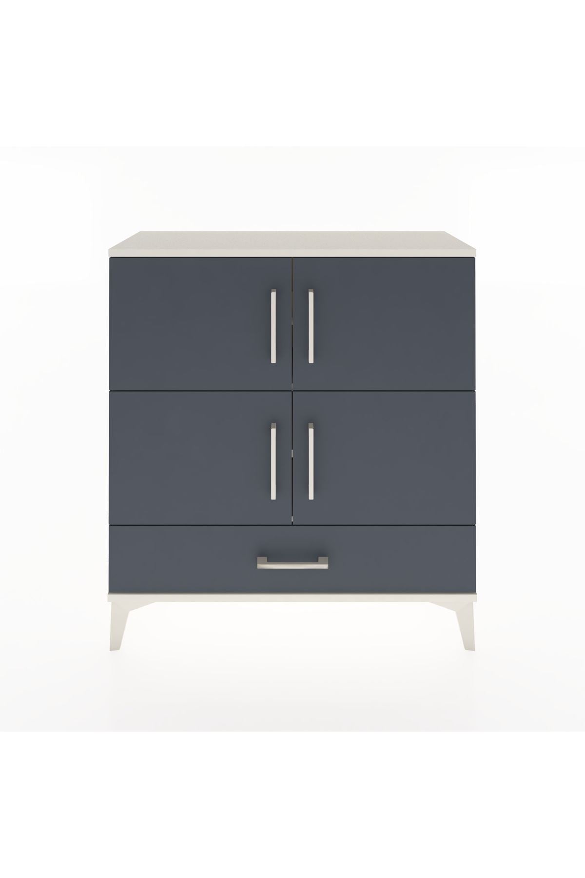 Arges Şifonyer 4 Raflı Tek Çekmeceli 4 Kapaklı 88x30x96 - S04M041V2A