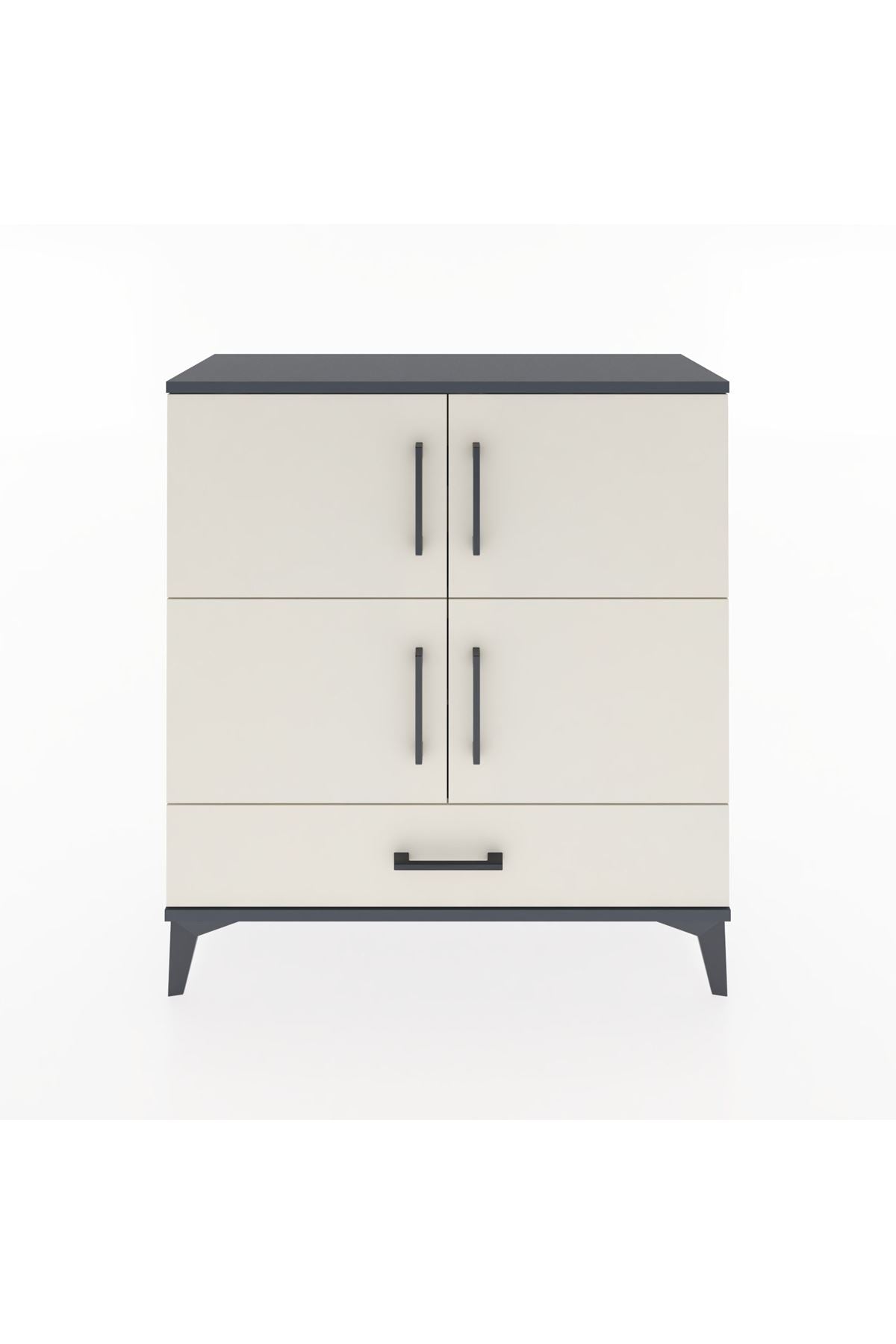 Arges Şifonyer 4 Raflı Tek Çekmeceli 4 Kapaklı 88x30x96 - S04M041V4A