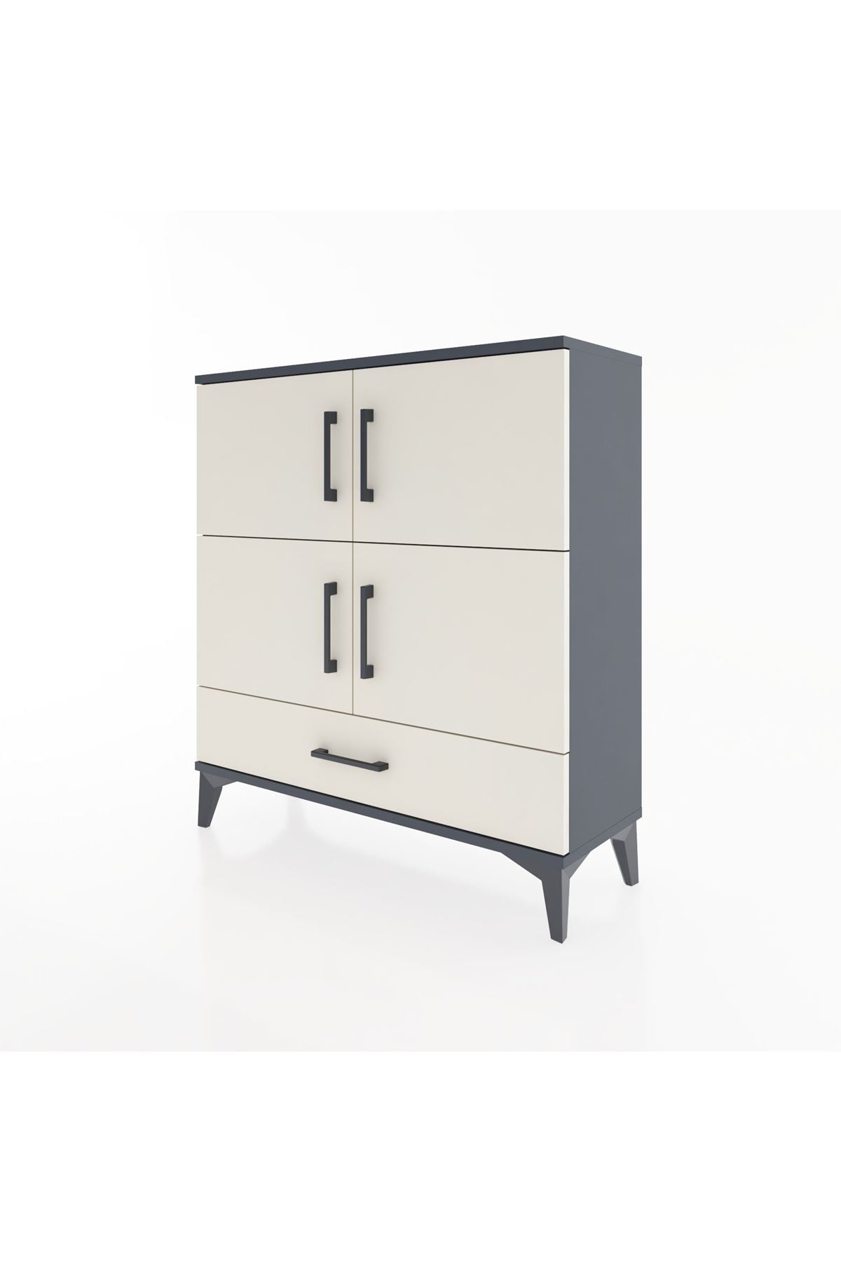 Arges Şifonyer 4 Raflı Tek Çekmeceli 4 Kapaklı 88x30x96 - S04M041V4A