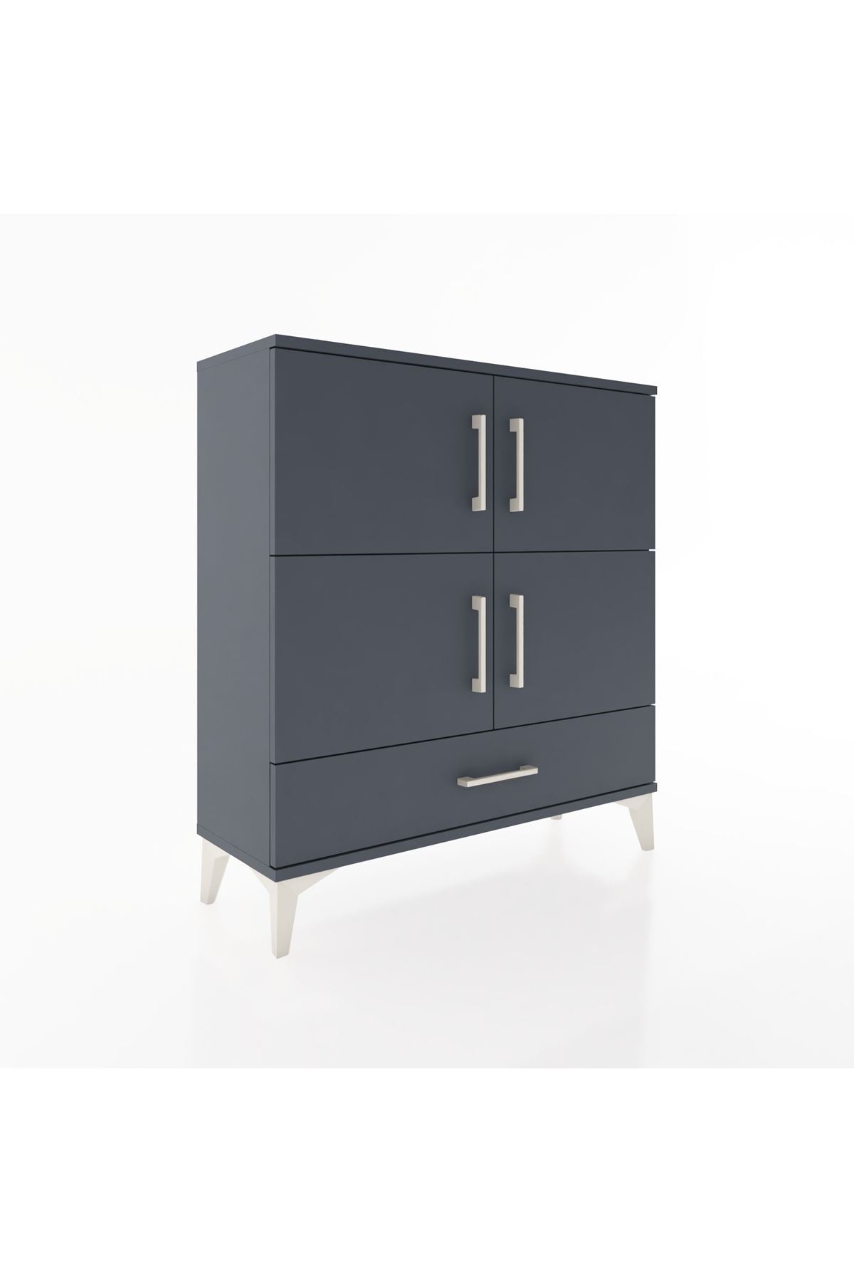 Arges Şifonyer 4 Raflı Tek Çekmeceli 4 Kapaklı 88x30x96 - S04M041V5A