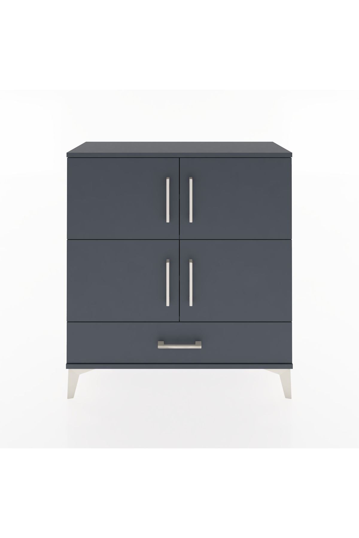 Arges Şifonyer 4 Raflı Tek Çekmeceli 4 Kapaklı 88x30x96 - S04M041V5A