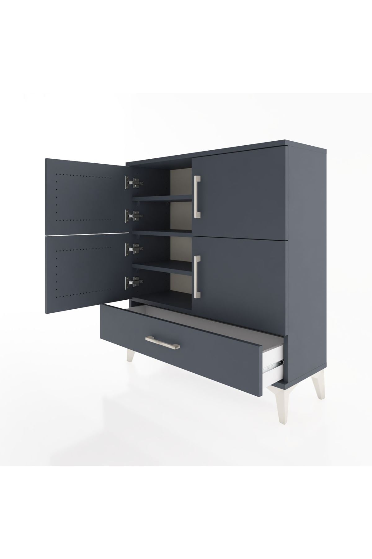 Arges Şifonyer 4 Raflı Tek Çekmeceli 4 Kapaklı 88x30x96 - S04M041V5A