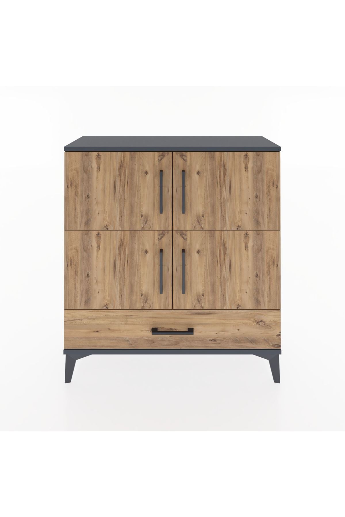 Arges Şifonyer 4 Raflı Tek Çekmeceli 4 Kapaklı 88x30x96 - S04M041V6A