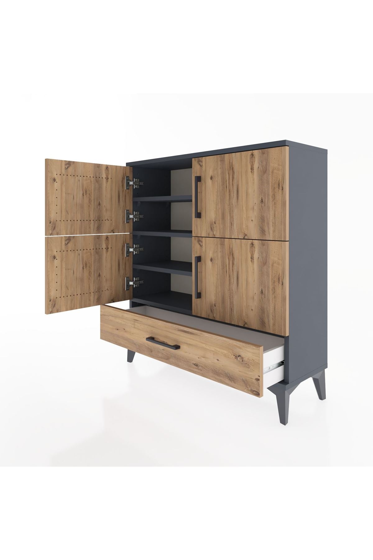 Arges Şifonyer 4 Raflı Tek Çekmeceli 4 Kapaklı 88x30x96 - S04M041V6A
