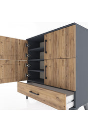 Arges Şifonyer 4 Raflı Tek Çekmeceli 4 Kapaklı 88x30x96 - S04M041V6A
