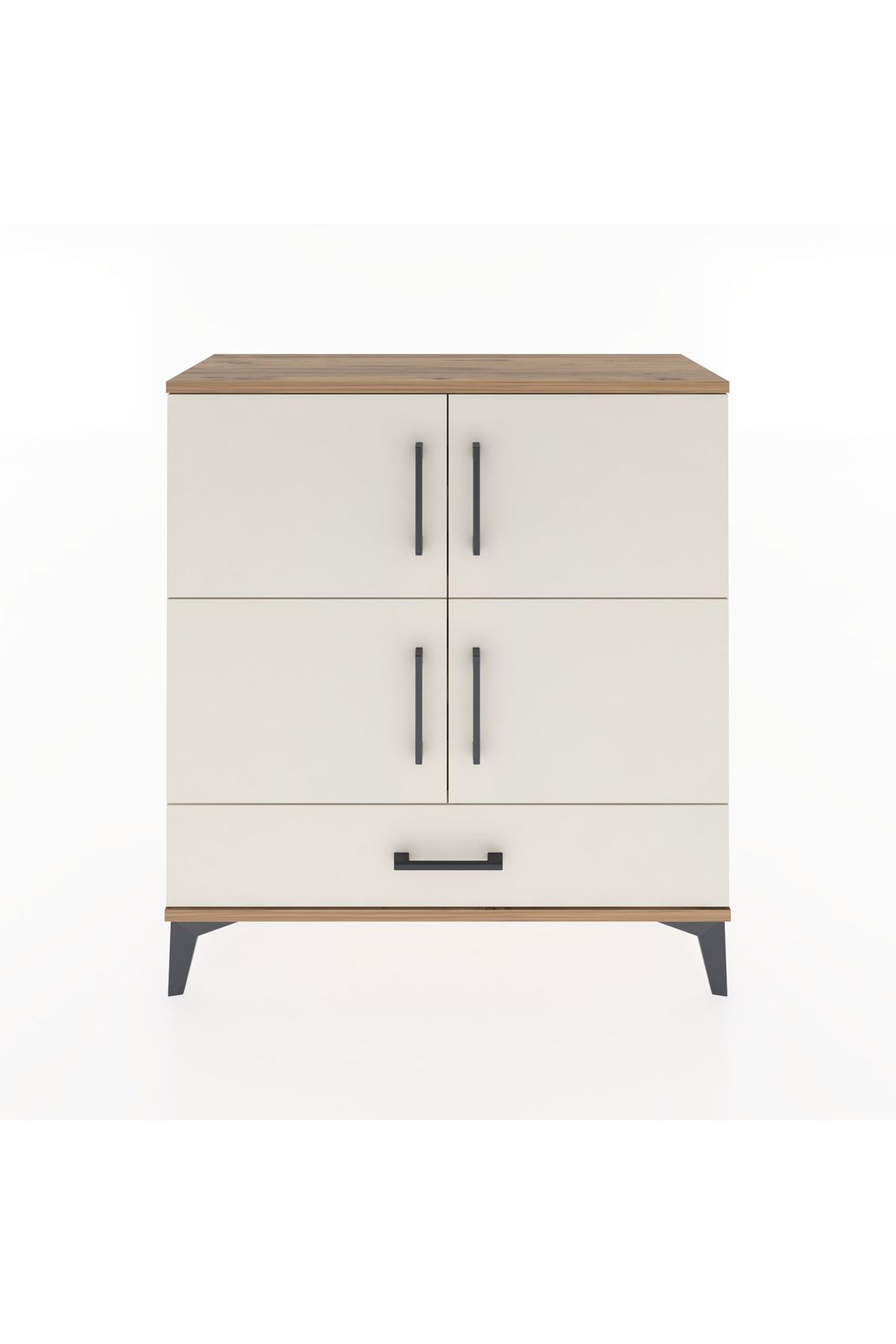 Arges Şifonyer 4 Raflı Tek Çekmeceli 4 Kapaklı 88x30x96 - S04M041V7A