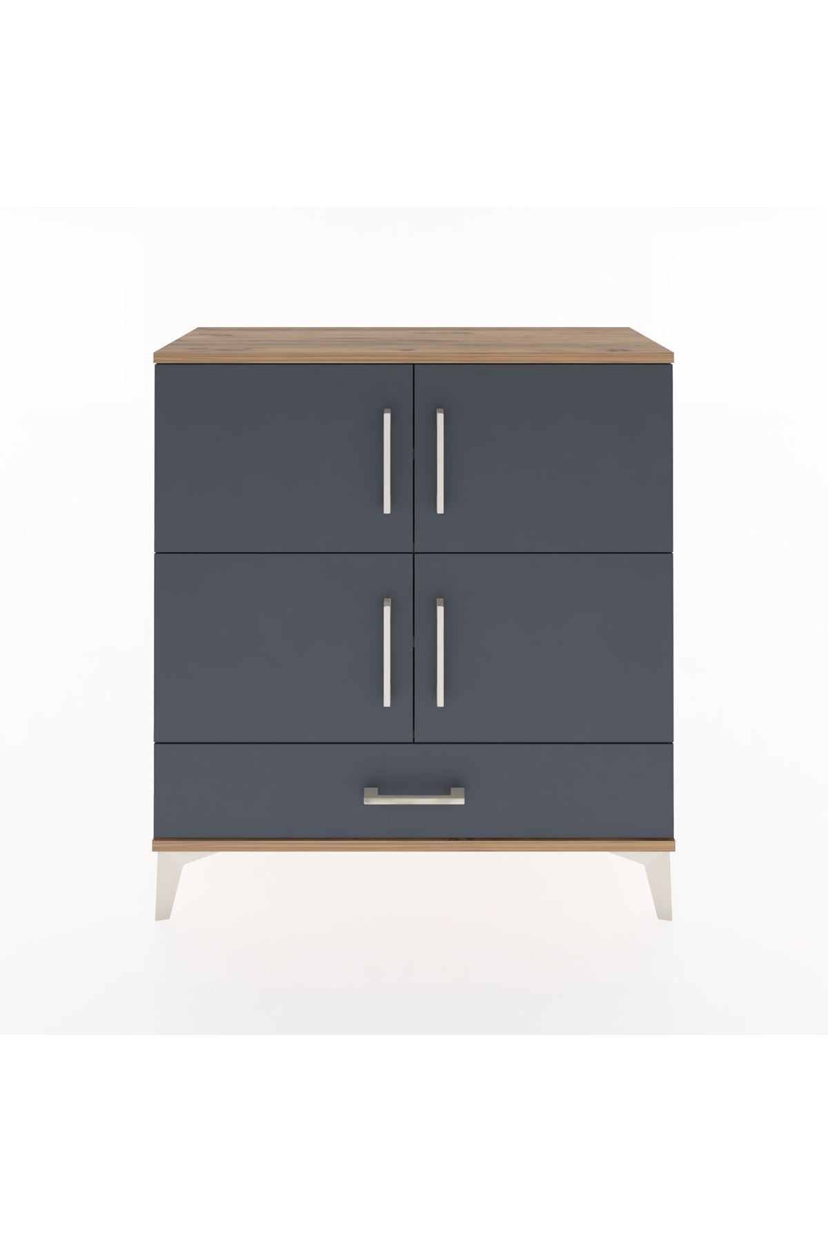 Arges Şifonyer 4 Raflı Tek Çekmeceli 4 Kapaklı 88x30x96 - S04M041V8A