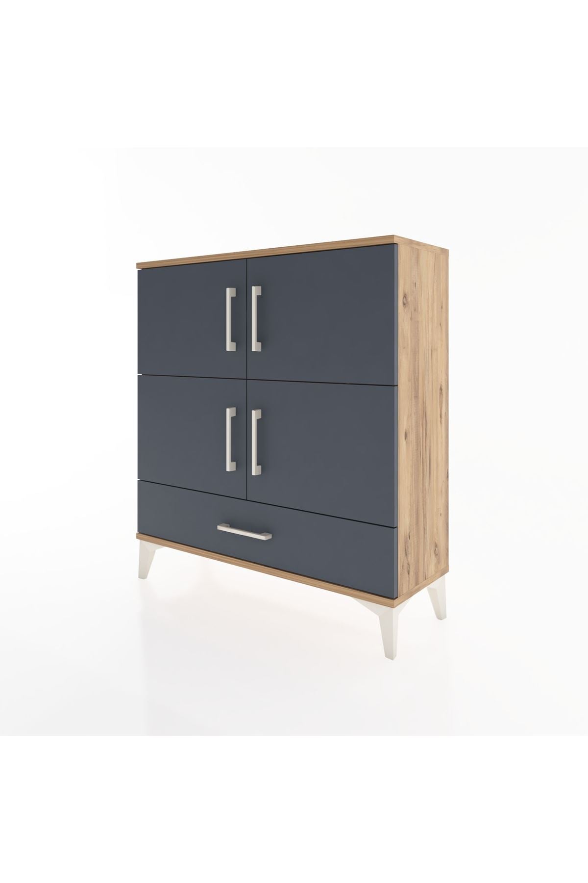 Arges Şifonyer 4 Raflı Tek Çekmeceli 4 Kapaklı 88x30x96 - S04M041V8A