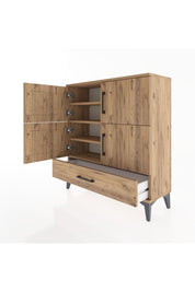 Arges Şifonyer 4 Raflı Tek Çekmeceli 4 Kapaklı 88x30x96 - S04M041V9A