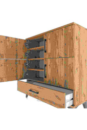 Arges Şifonyer 4 Raflı Tek Çekmeceli 4 Kapaklı 88x30x96 - S04M041V9A