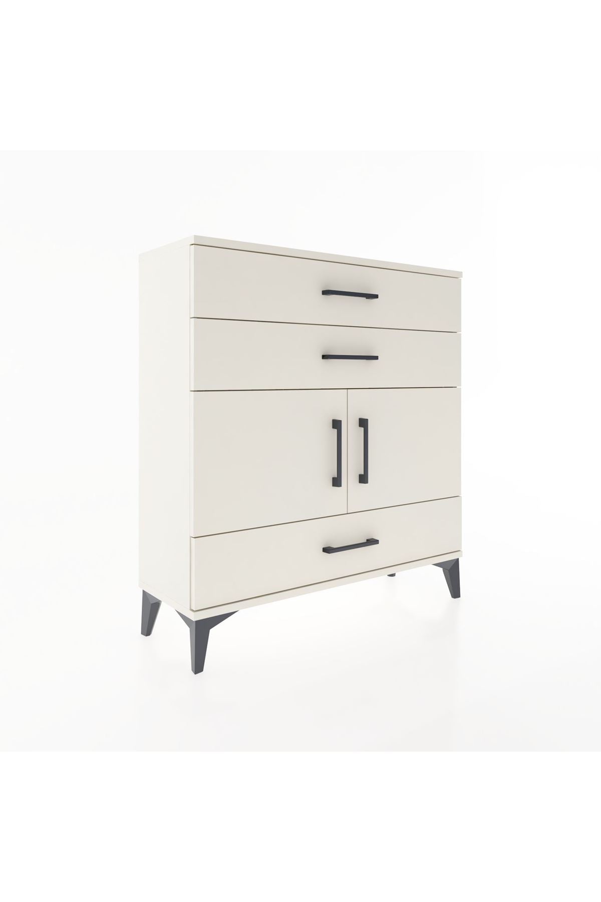 Arges Şifonyer 2 Raflı 3 Çekmeceli 2 Kapaklı 88x30x96 - S04M045V1A