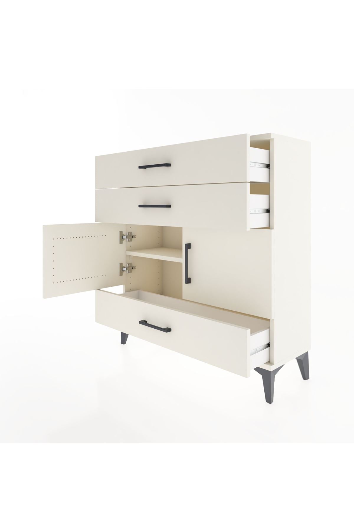 Arges Şifonyer 2 Raflı 3 Çekmeceli 2 Kapaklı 88x30x96 - S04M045V1A