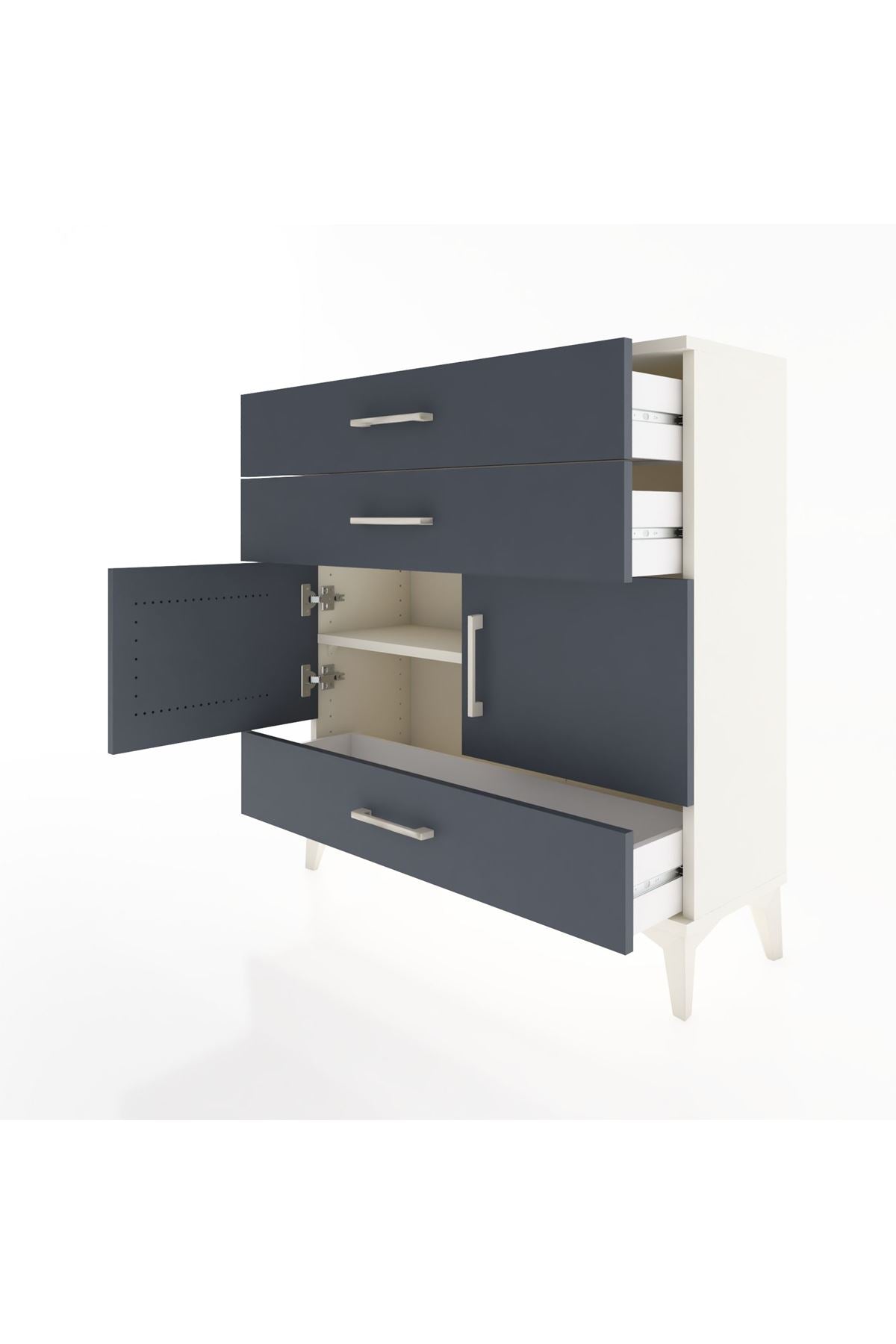 Arges Şifonyer 2 Raflı 3 Çekmeceli 2 Kapaklı 88x30x96 - S04M045V2A