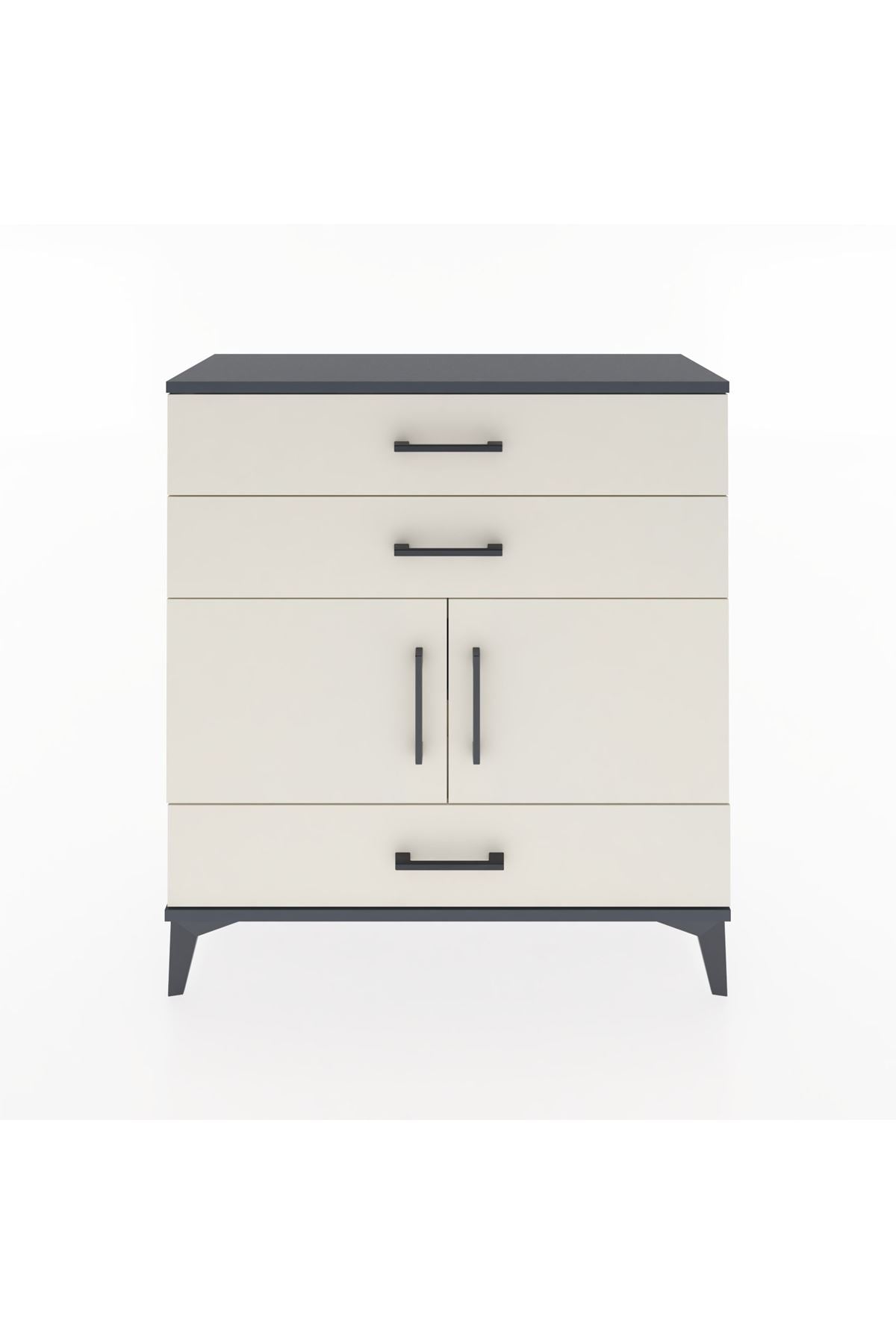 Arges Şifonyer 2 Raflı 3 Çekmeceli 2 Kapaklı 88x30x96 - S04M045V4A