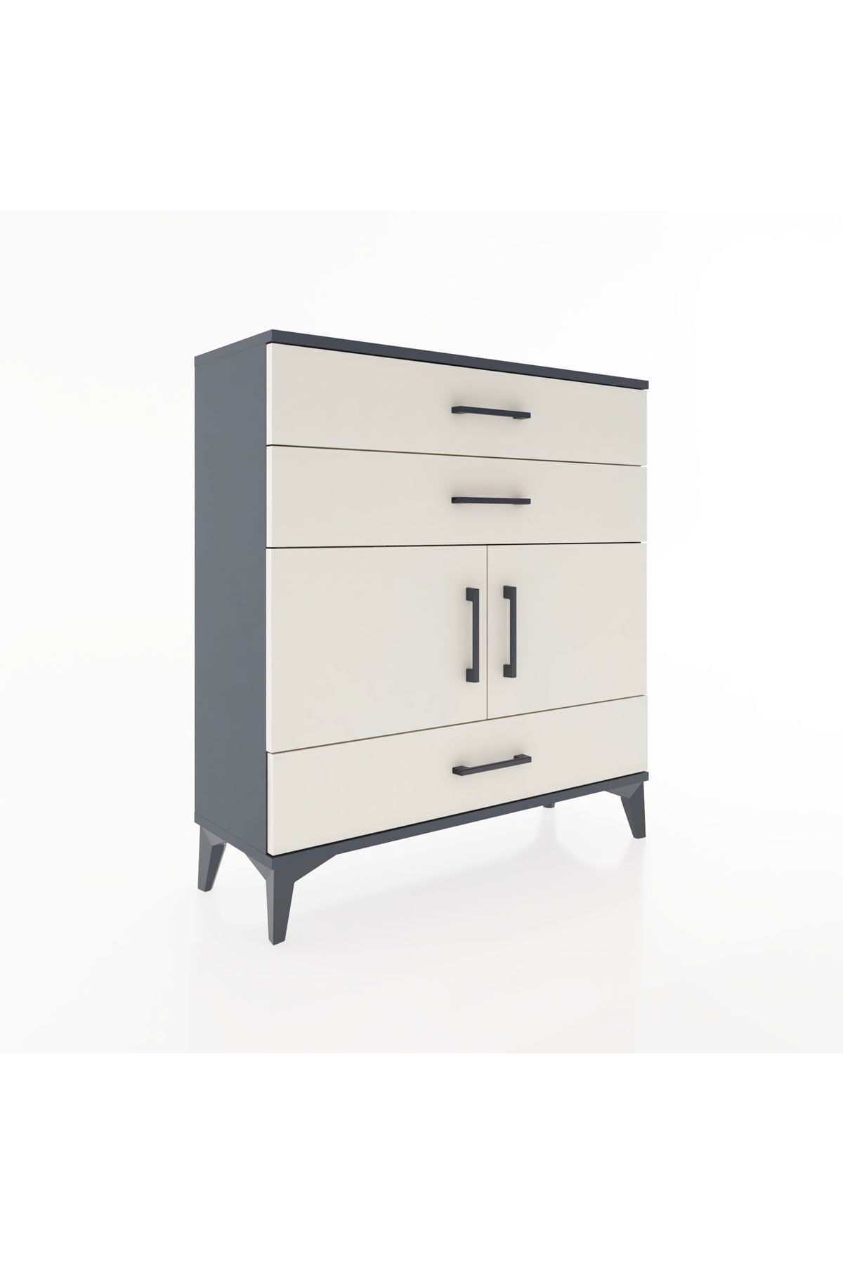Arges Şifonyer 2 Raflı 3 Çekmeceli 2 Kapaklı 88x30x96 - S04M045V4A