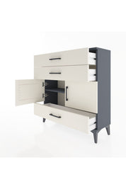 Arges Şifonyer 2 Raflı 3 Çekmeceli 2 Kapaklı 88x30x96 - S04M045V4A