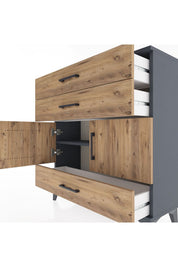 Arges Şifonyer 2 Raflı 3 Çekmeceli 2 Kapaklı 88x30x96 - S04M045V6A