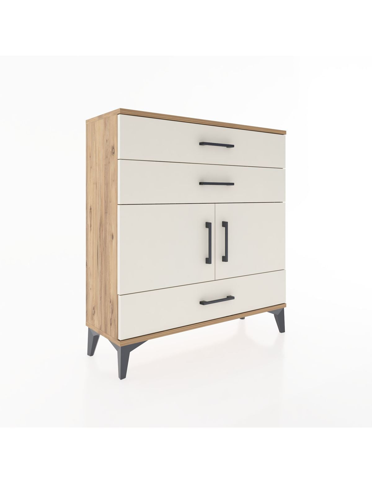 Arges Şifonyer 2 Raflı 3 Çekmeceli 2 Kapaklı 88x30x96 - S04M045V7A