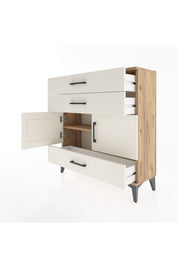 Arges Şifonyer 2 Raflı 3 Çekmeceli 2 Kapaklı 88x30x96 - S04M045V7A