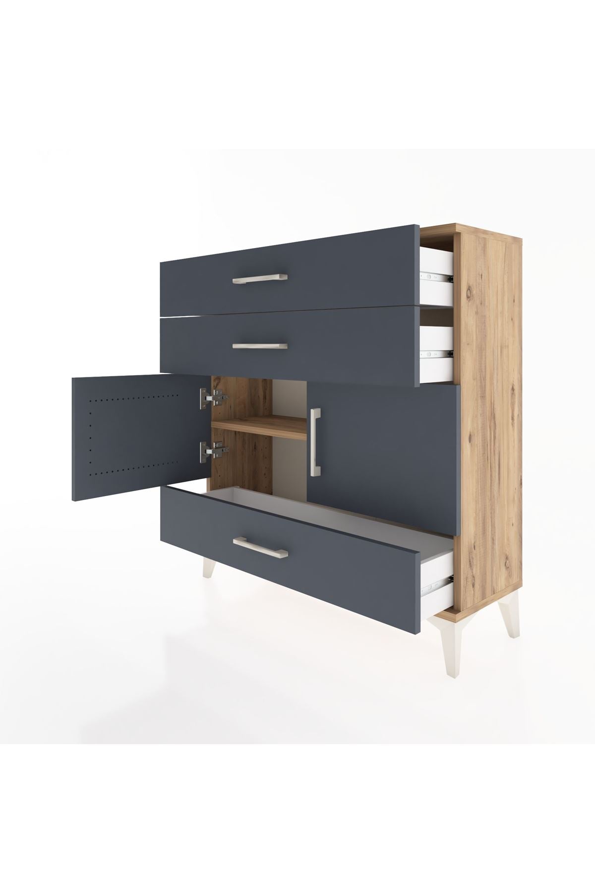 Arges Şifonyer 2 Raflı 3 Çekmeceli 2 Kapaklı 88x30x96 - S04M045V8A