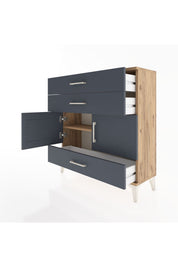 Arges Şifonyer 2 Raflı 3 Çekmeceli 2 Kapaklı 88x30x96 - S04M045V8A