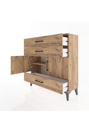 Arges Şifonyer 2 Raflı 3 Çekmeceli 2 Kapaklı 88x30x96 - S04M045V9A