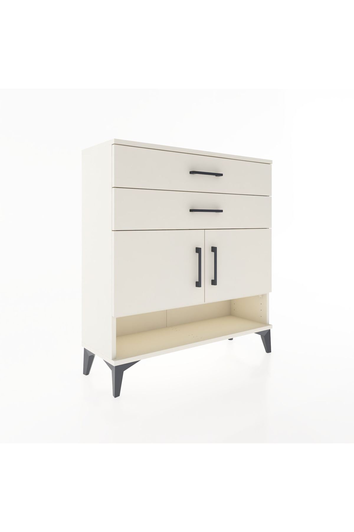 Arges Şifonyer 2 Raflı 2 Çekmeceli 2 Kapaklı 88x30x96 - S04M046V1A