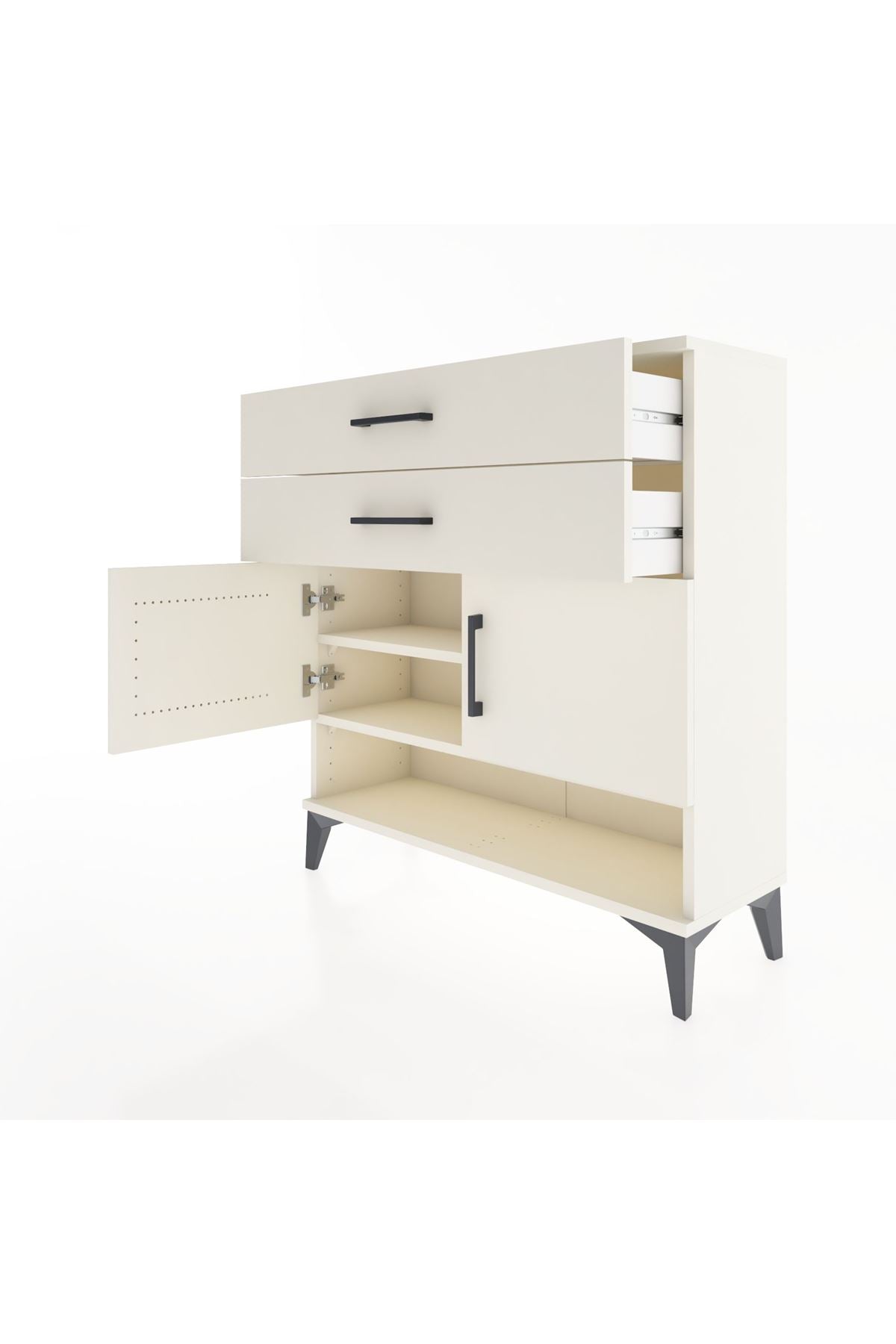 Arges Şifonyer 2 Raflı 2 Çekmeceli 2 Kapaklı 88x30x96 - S04M046V1A