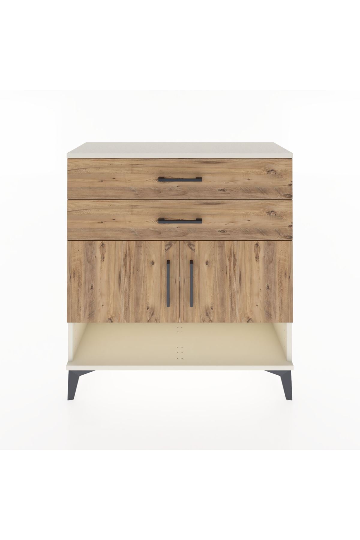 Arges Şifonyer 2 Raflı 2 Çekmeceli 2 Kapaklı 88x30x96 - S04M046V3A