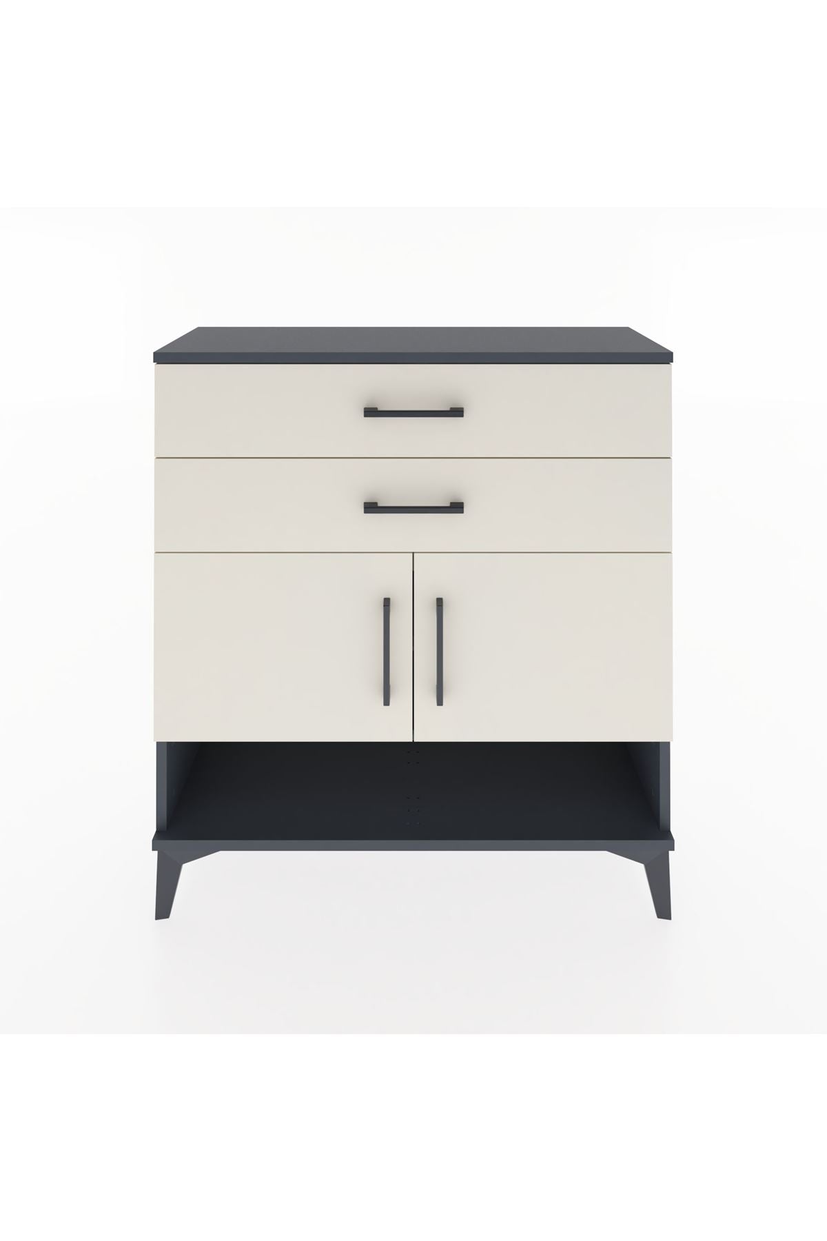 Arges Şifonyer 2 Raflı 2 Çekmeceli 2 Kapaklı 88x30x96 - S04M046V4A