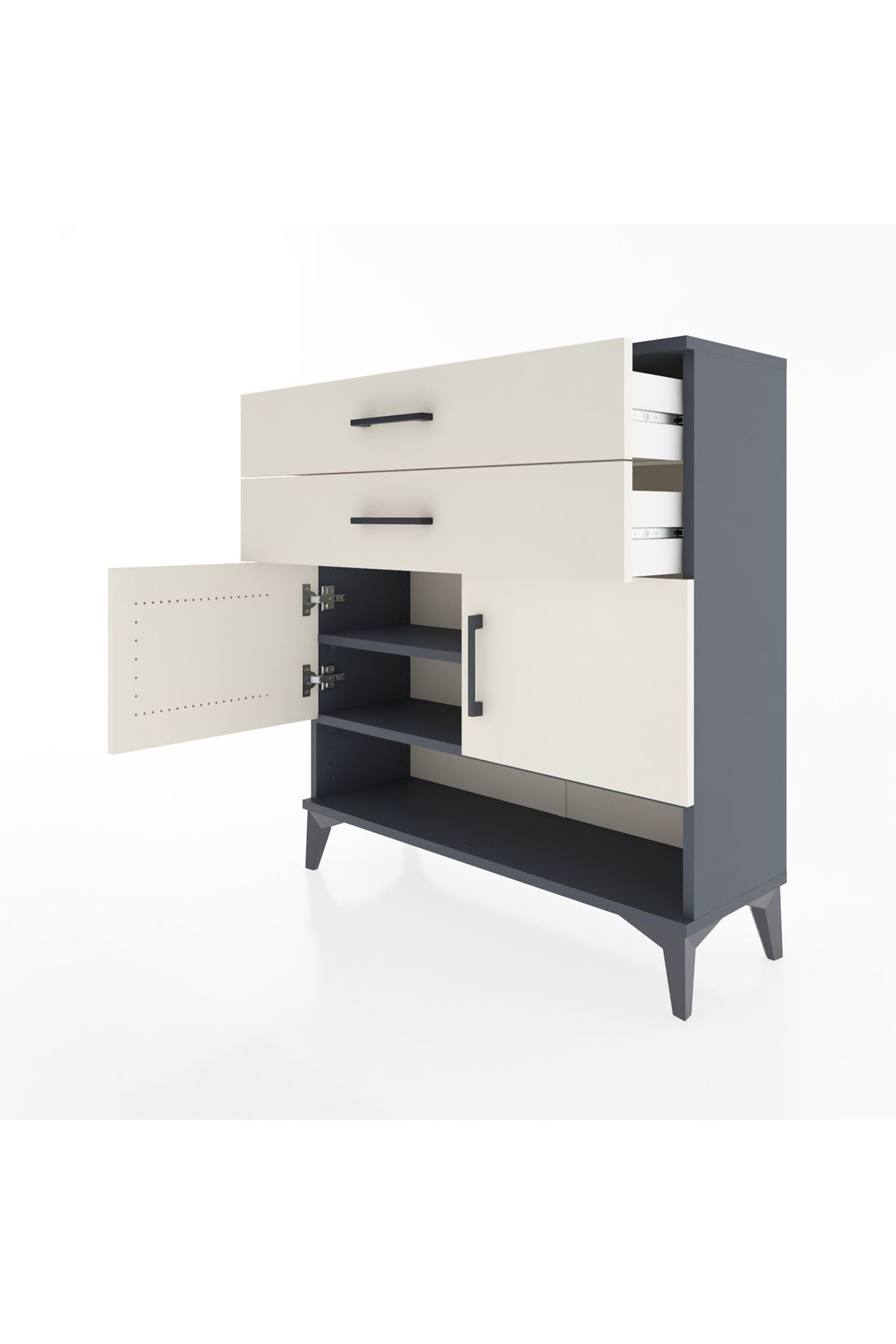 Arges Şifonyer 2 Raflı 2 Çekmeceli 2 Kapaklı 88x30x96 - S04M046V4A