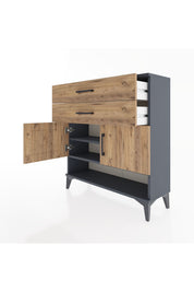 Arges Şifonyer 2 Raflı 2 Çekmeceli 2 Kapaklı 88x30x96 - S04M046V6A