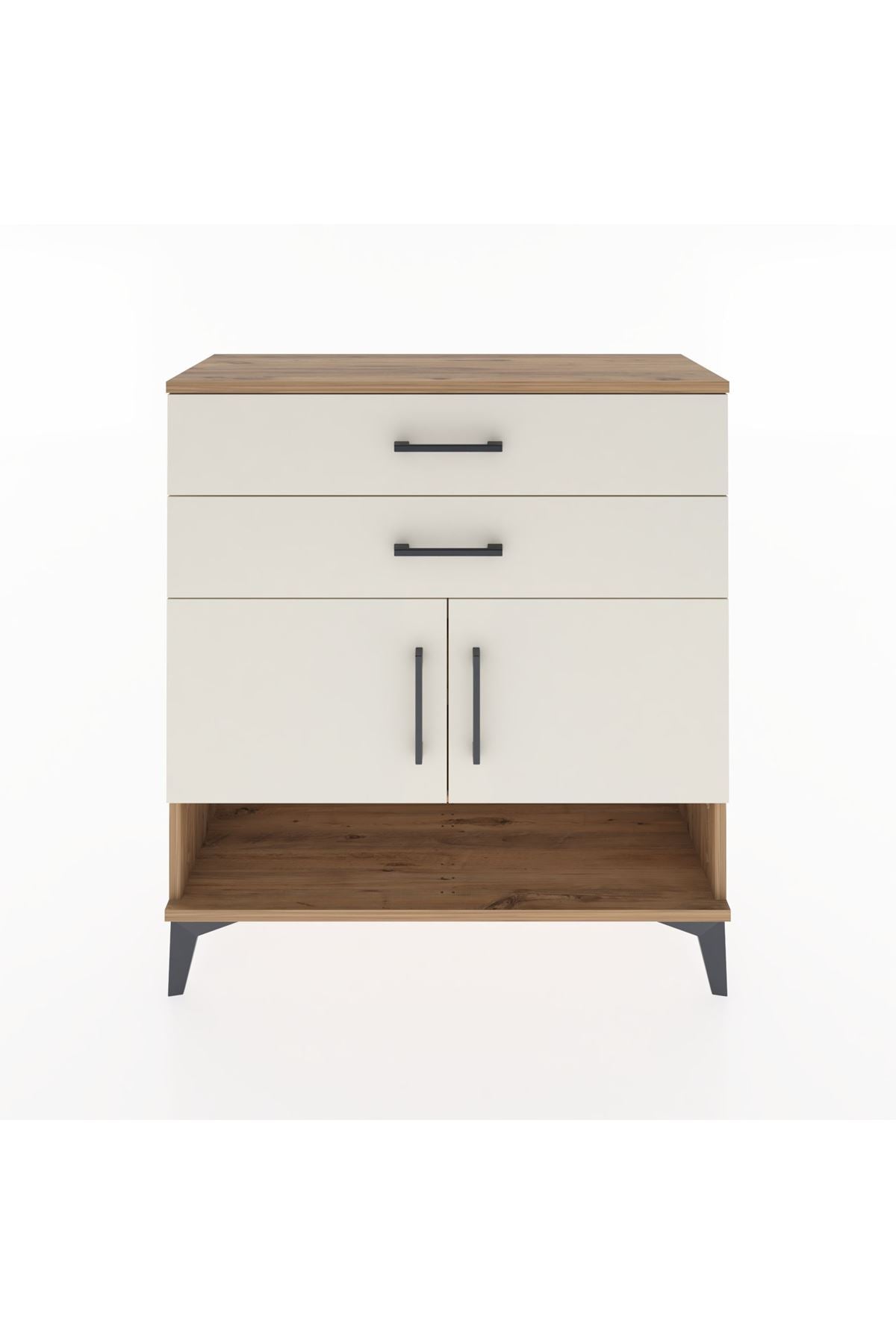Arges Şifonyer 2 Raflı 2 Çekmeceli 2 Kapaklı 88x30x96 - S04M046V7A