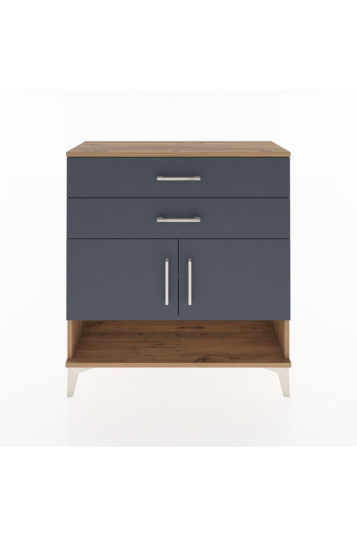 Arges Şifonyer 2 Raflı 2 Çekmeceli 2 Kapaklı 88x30x96 - S04M046V8A