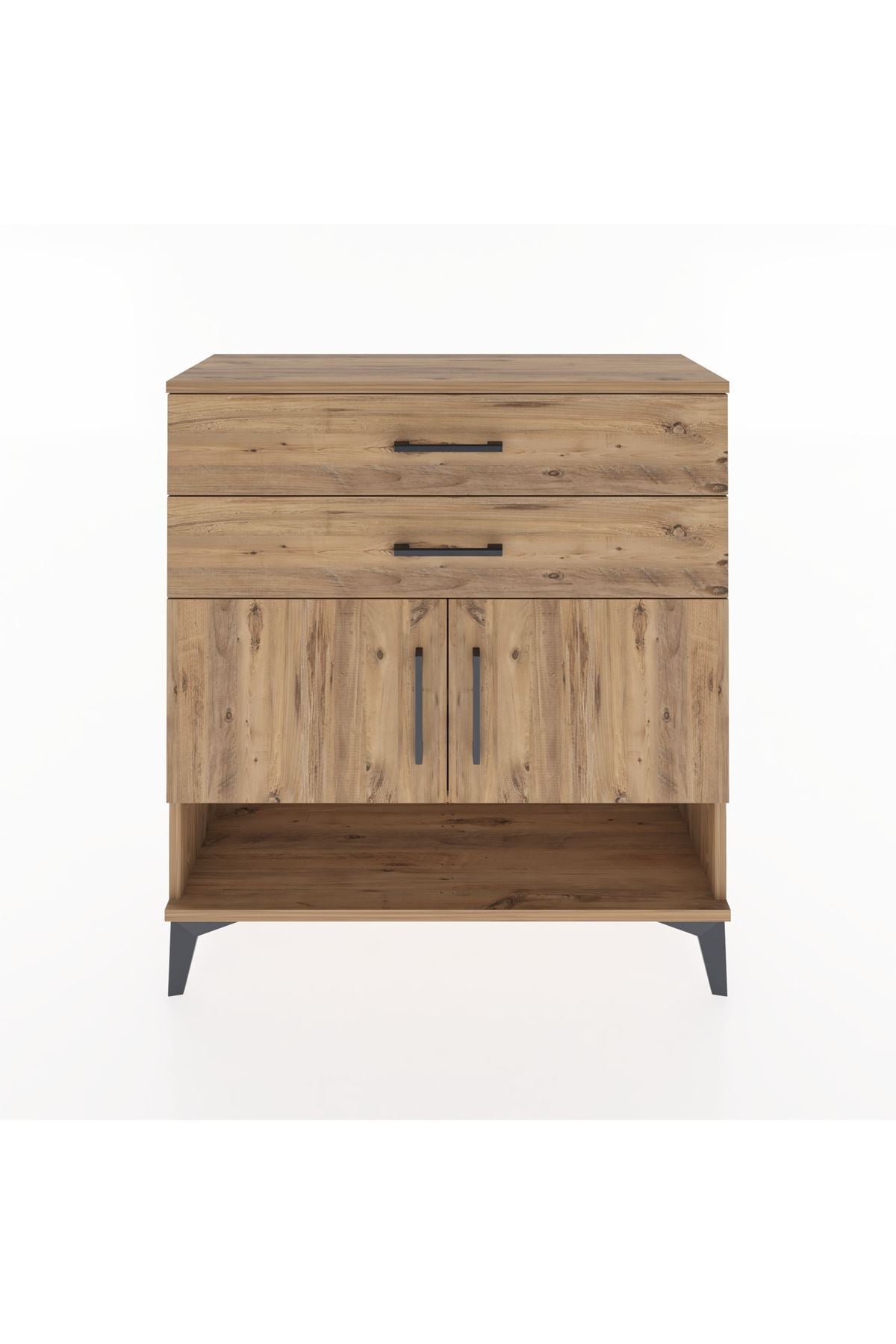 Arges Şifonyer 2 Raflı 2 Çekmeceli 2 Kapaklı 88x30x96 - S04M046V9A