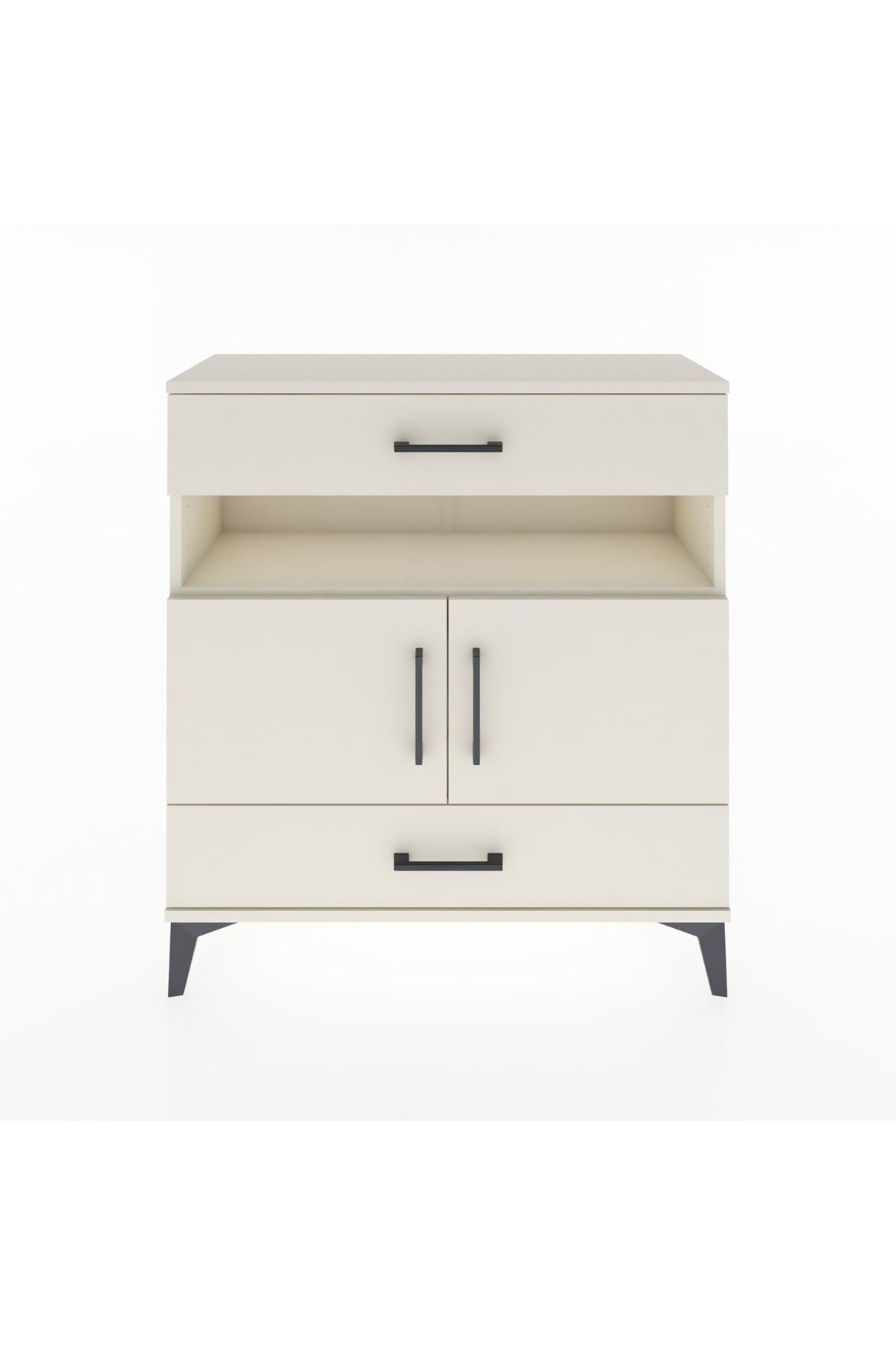 Arges Şifonyer 3 Raflı 2 Çekmeceli 2 Kapaklı 88x30x96 - S04M047V1A