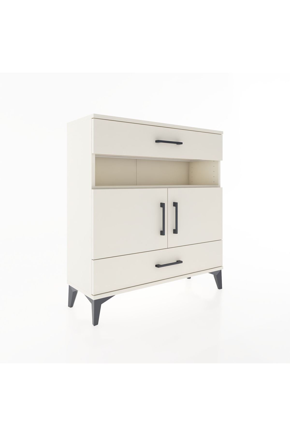 Arges Şifonyer 3 Raflı 2 Çekmeceli 2 Kapaklı 88x30x96 - S04M047V1A