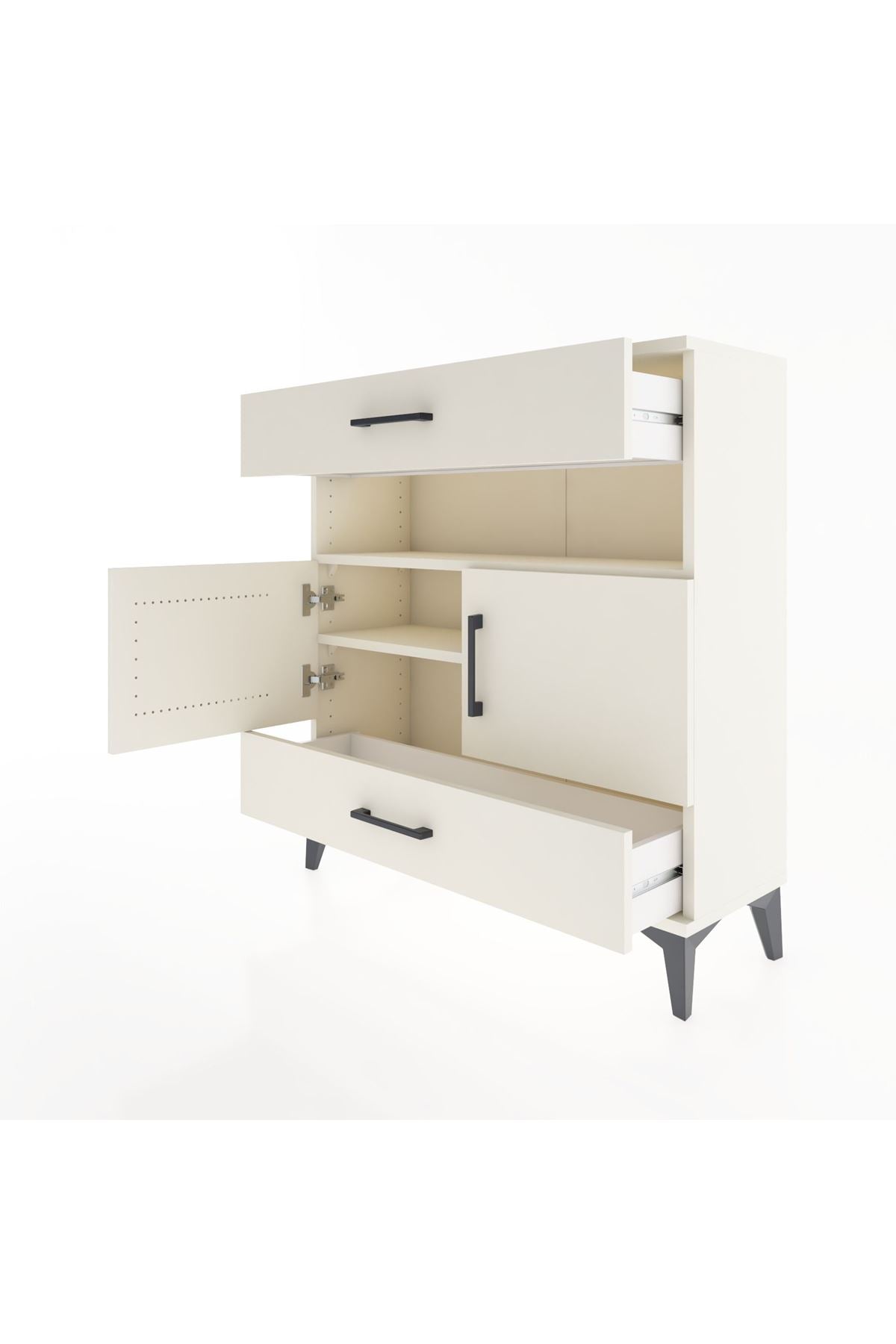Arges Şifonyer 3 Raflı 2 Çekmeceli 2 Kapaklı 88x30x96 - S04M047V1A