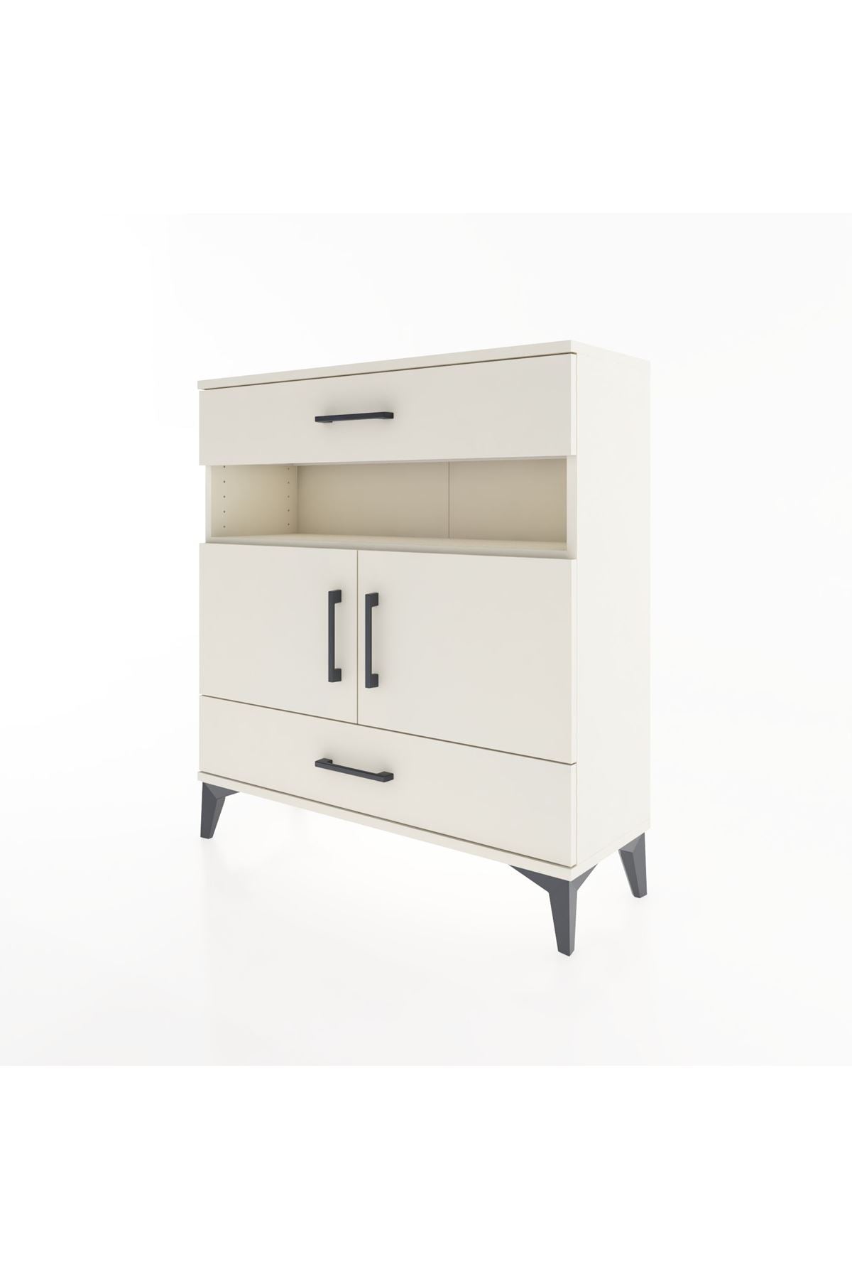 Arges Şifonyer 3 Raflı 2 Çekmeceli 2 Kapaklı 88x30x96 - S04M047V1A