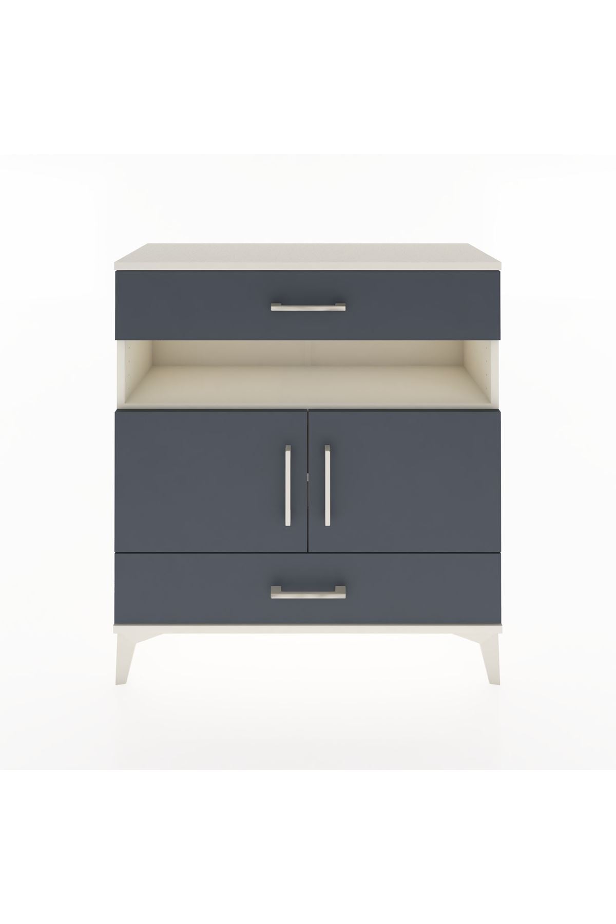 Arges Şifonyer 3 Raflı 2 Çekmeceli 2 Kapaklı 88x30x96 - S04M047V2A