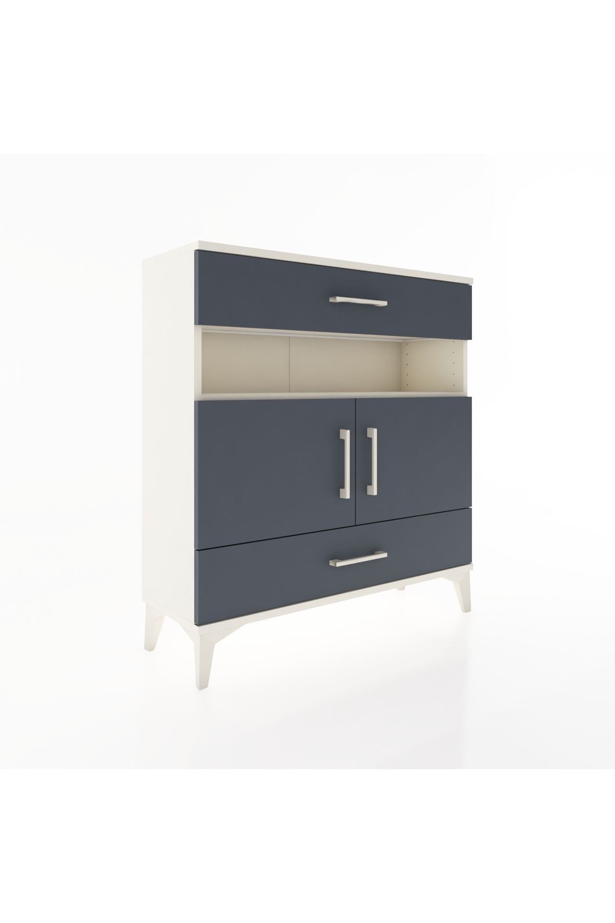 Arges Şifonyer 3 Raflı 2 Çekmeceli 2 Kapaklı 88x30x96 - S04M047V2A