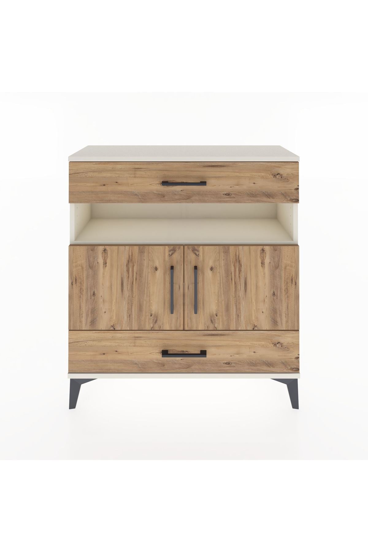 Arges Şifonyer 3 Raflı 2 Çekmeceli 2 Kapaklı 88x30x96 - S04M047V3A
