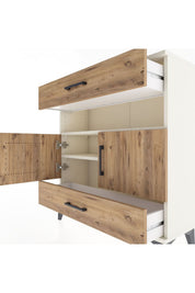 Arges Şifonyer 3 Raflı 2 Çekmeceli 2 Kapaklı 88x30x96 - S04M047V3A