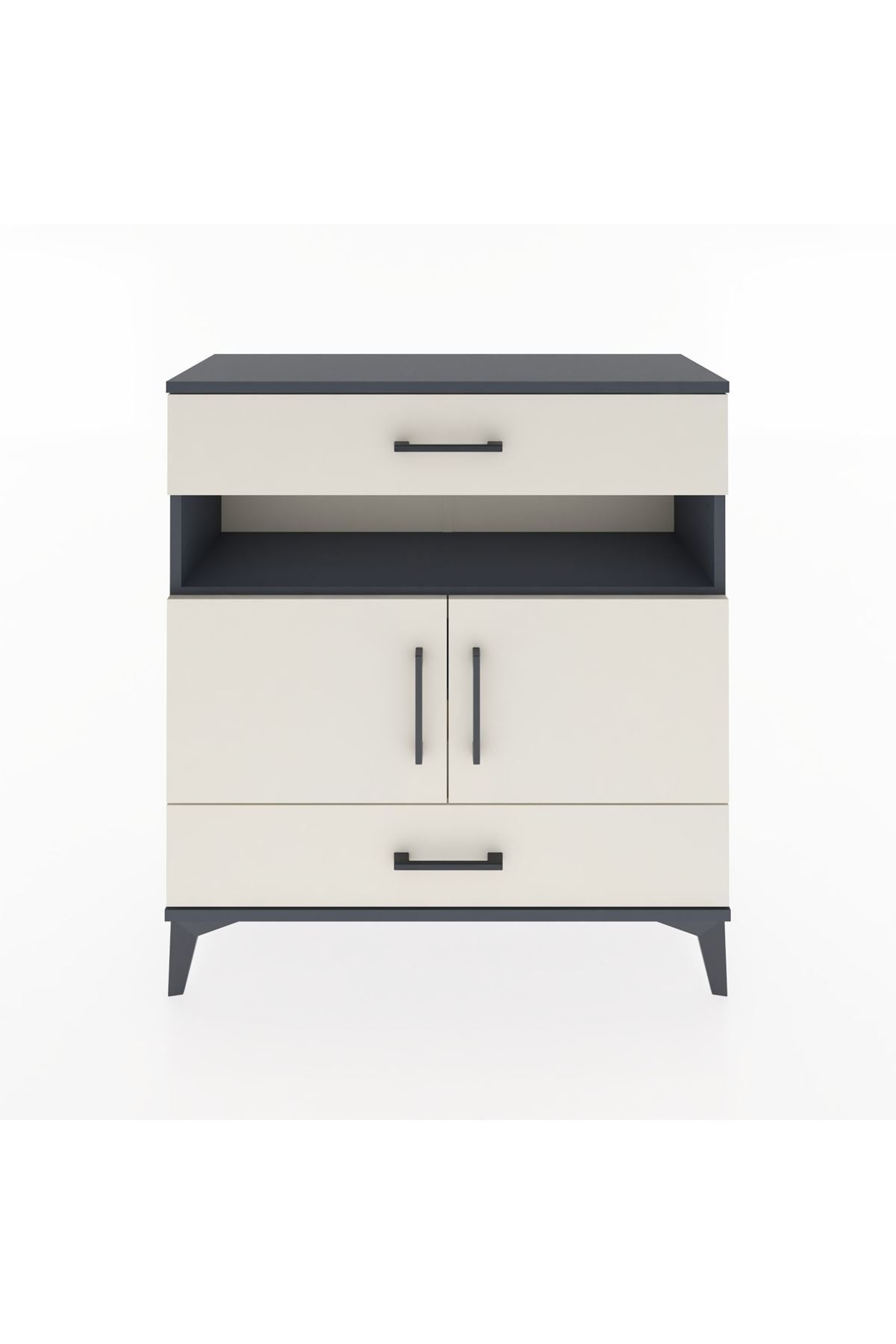 Arges Şifonyer 3 Raflı 2 Çekmeceli 2 Kapaklı 88x30x96 - S04M047V4A