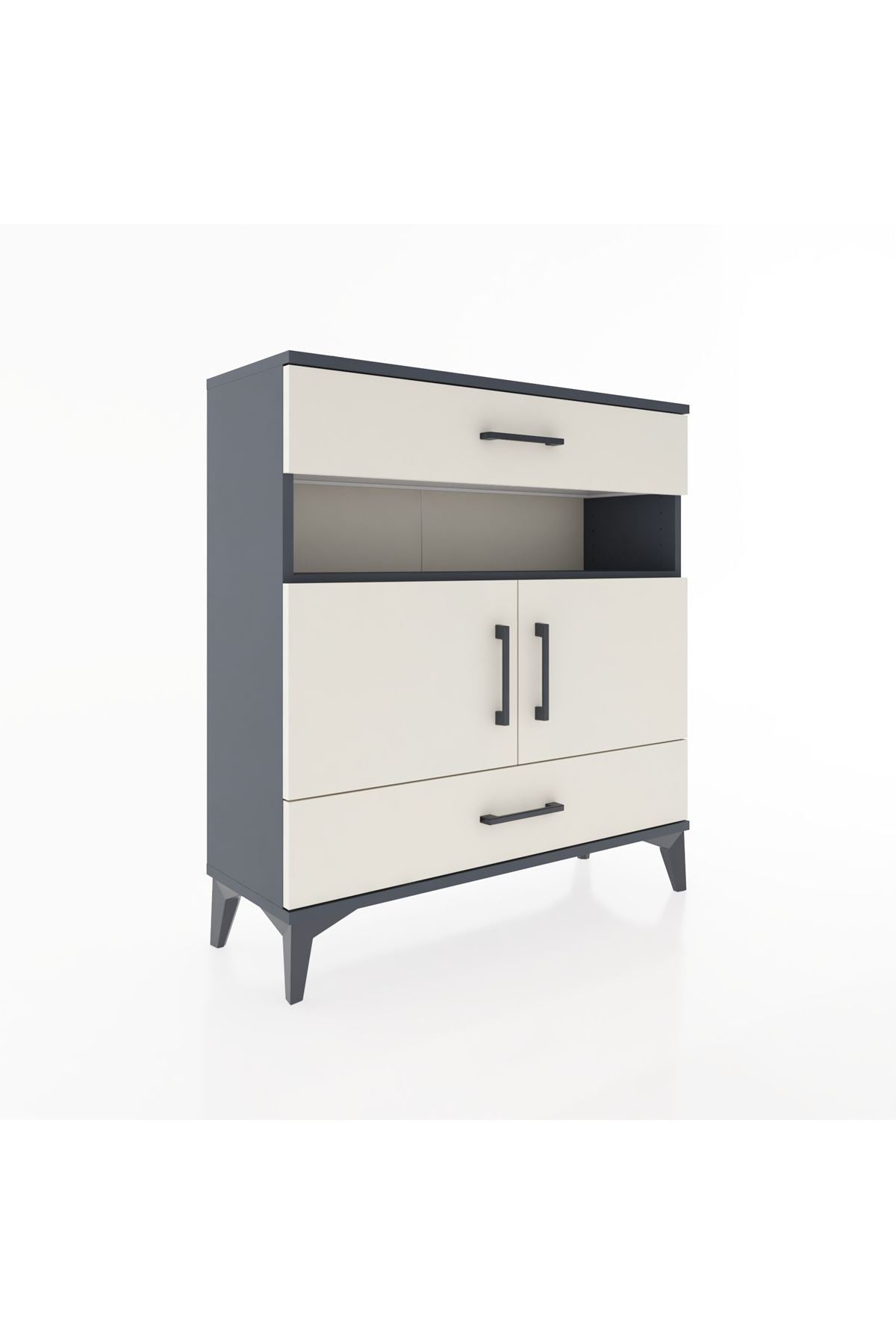 Arges Şifonyer 3 Raflı 2 Çekmeceli 2 Kapaklı 88x30x96 - S04M047V4A