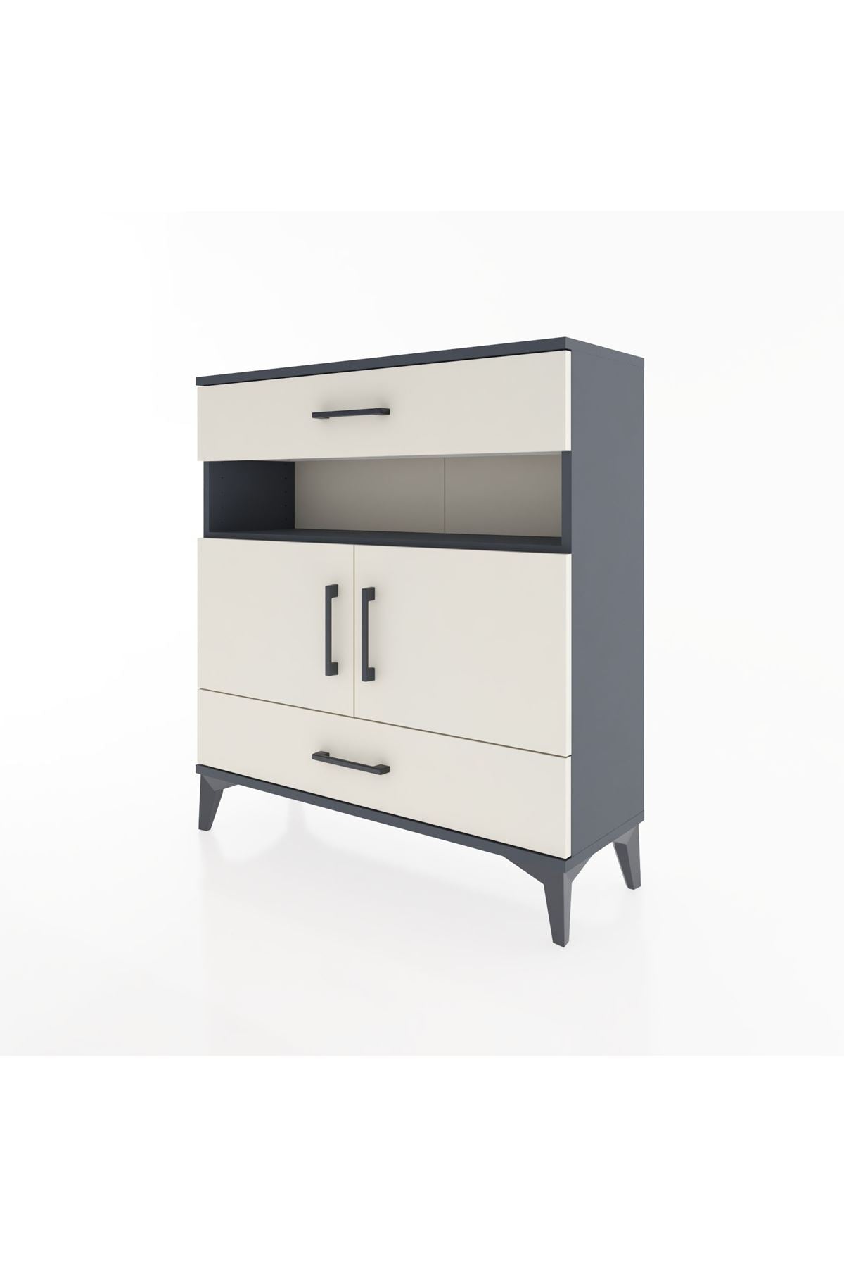 Arges Şifonyer 3 Raflı 2 Çekmeceli 2 Kapaklı 88x30x96 - S04M047V4A