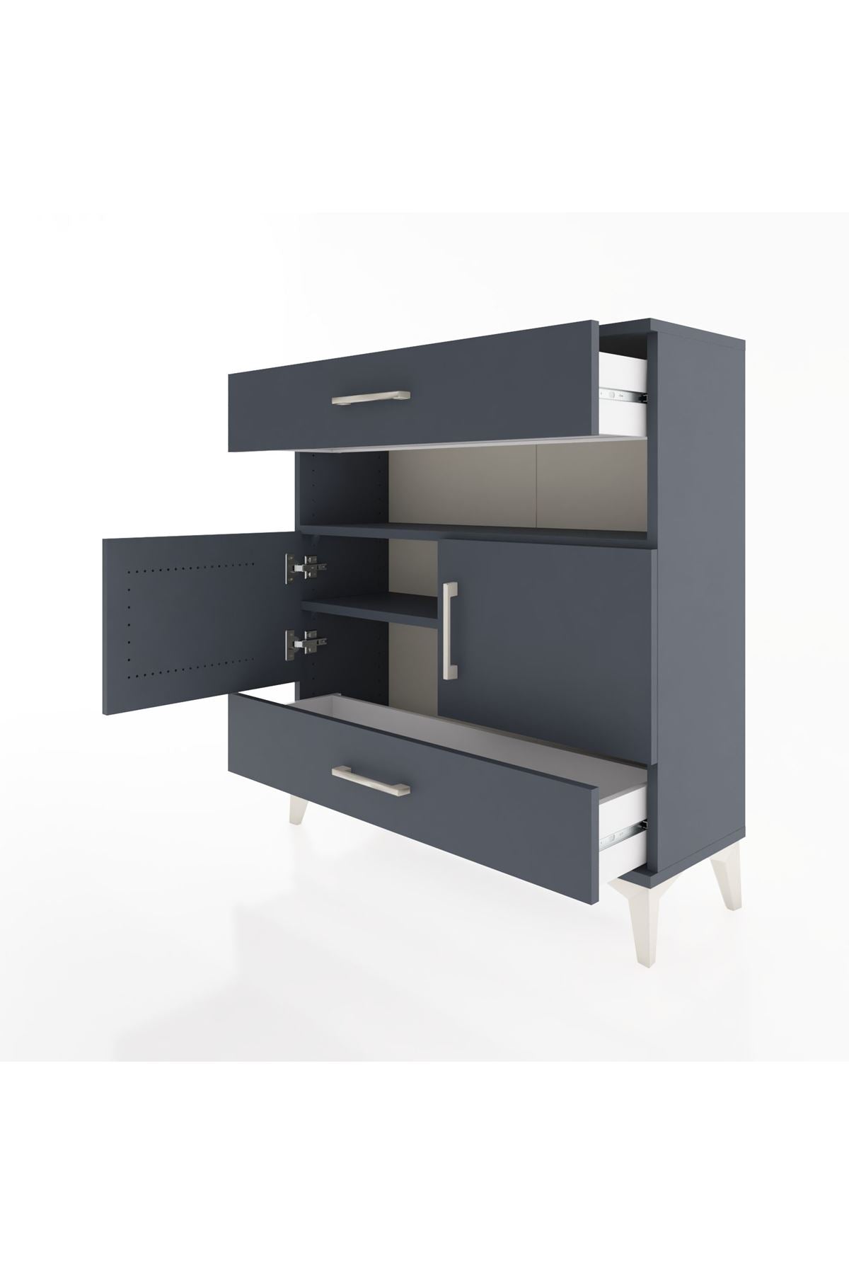 Arges Şifonyer 3 Raflı 2 Çekmeceli 2 Kapaklı 88x30x96 - S04M047V5A