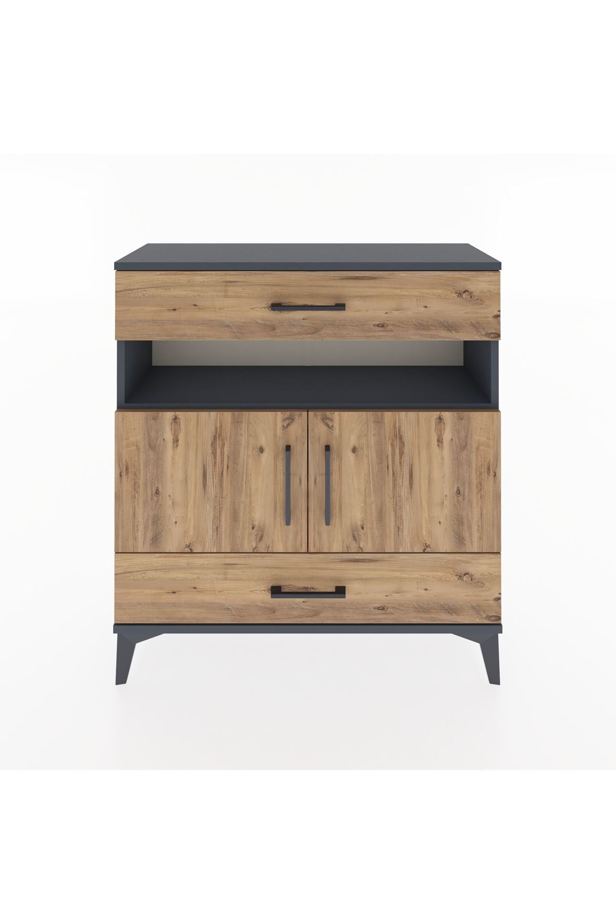 Arges Şifonyer 3 Raflı 2 Çekmeceli 2 Kapaklı 88x30x96 - S04M047V6A