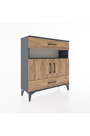 Arges Şifonyer 3 Raflı 2 Çekmeceli 2 Kapaklı 88x30x96 - S04M047V6A