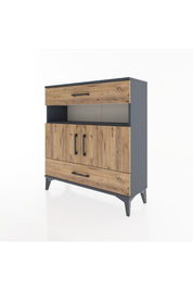 Arges Şifonyer 3 Raflı 2 Çekmeceli 2 Kapaklı 88x30x96 - S04M047V6A